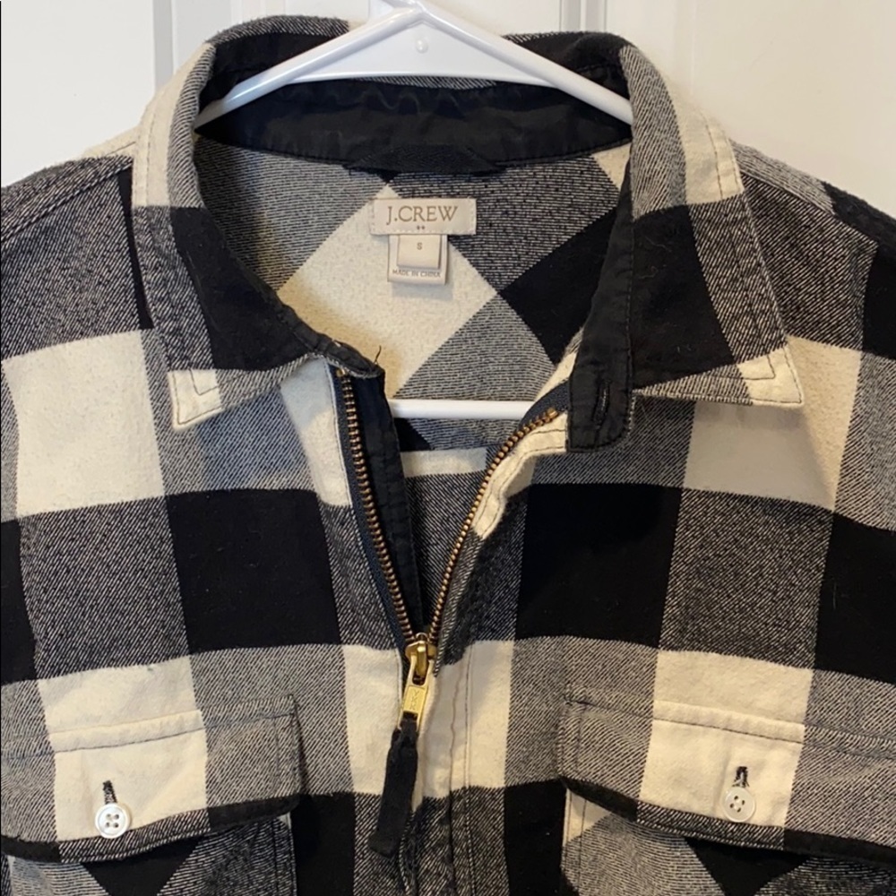 J Crew Buffalo Plaid 1/2 Zip Flannel Shirt EUC - Picture 5 of 16
